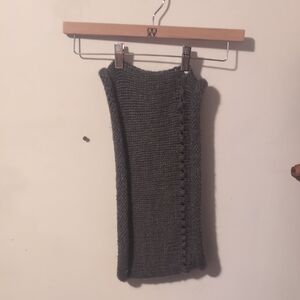 All Saints Grey Distressed Knit Infinity Scarf
